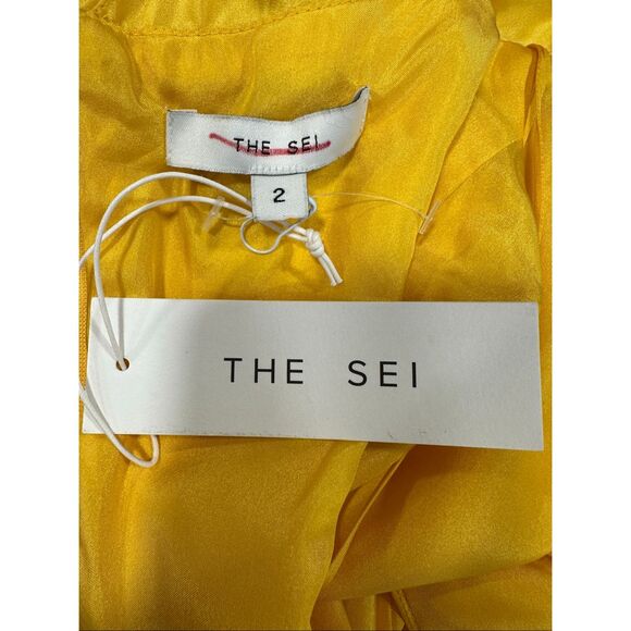 The Sei Halter Cowlneck Silk Gown in Canary Size US2 $1127 - Picture 10 of 10